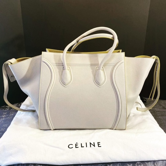 Cream Celine Medium Luggage Phantom Tote Soft Grained Calfskin NWT - Picture 2 of 12